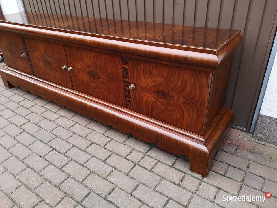 Komoda ARTDECO Orzech Unikatowa Niska RTV Stara Swarzędz