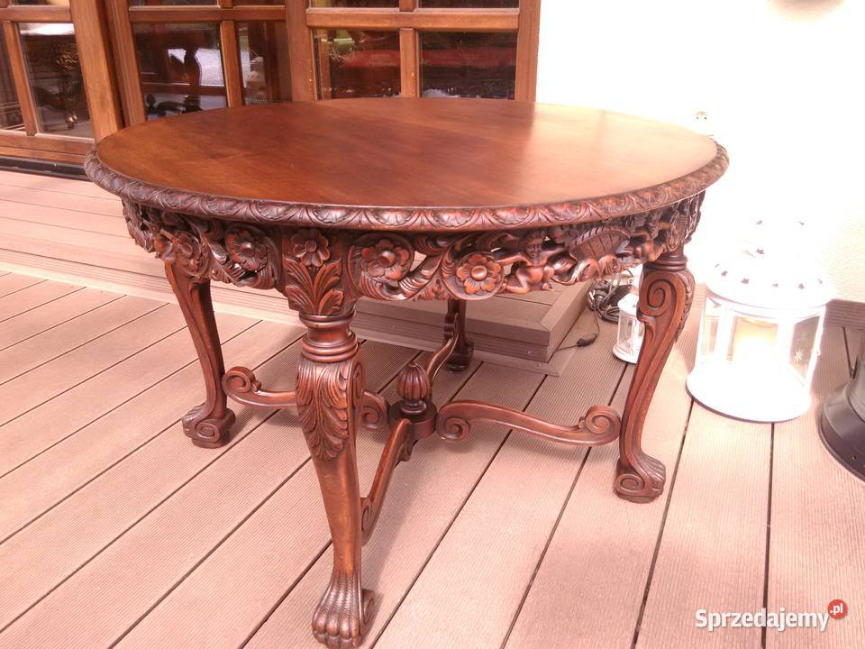 Stolik Neorenesansowy Rzeźbiony Antyk UNIKAT Kluki