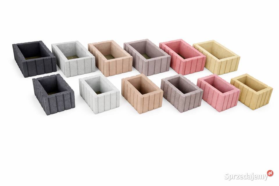 Gazony betonowe prostokątne 40x28x20h donice Stoczek
