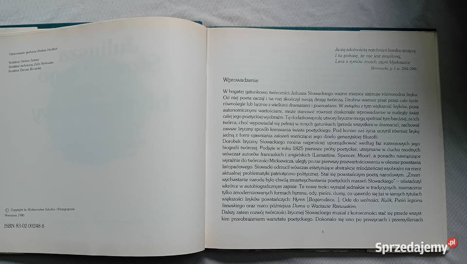 Juliusza Słowackiego rym błyskawicowy WSiP 1980 twarda z obwolutą