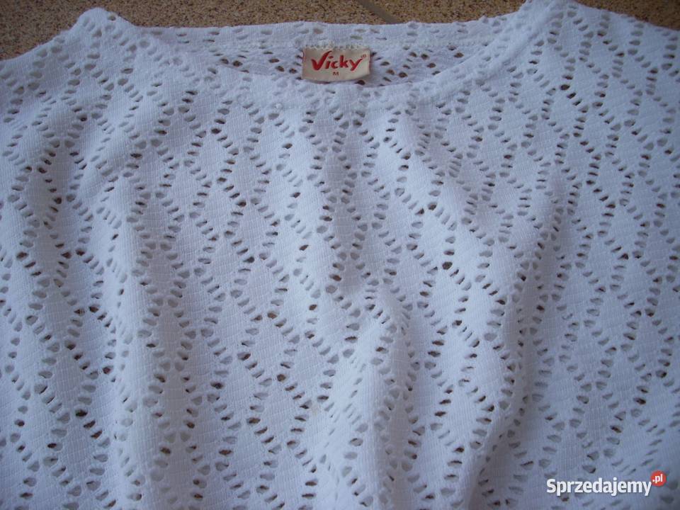 VICKY Bluzka Sweterek Ażurowy vintage 38 M długi Moda i Styl małopolskie Nowy Sącz
