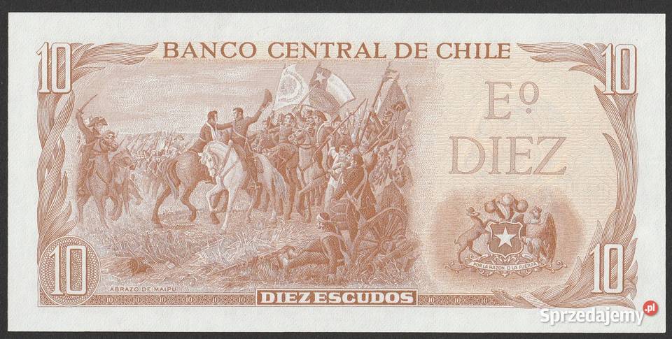 Chile 10 escudos 1967 Balmaceda A22 stan bankowy Numizmatyka Łódź