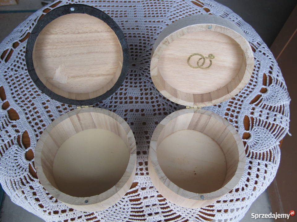 Dwie szkatułki małżeńskie drewniane Olkusz
