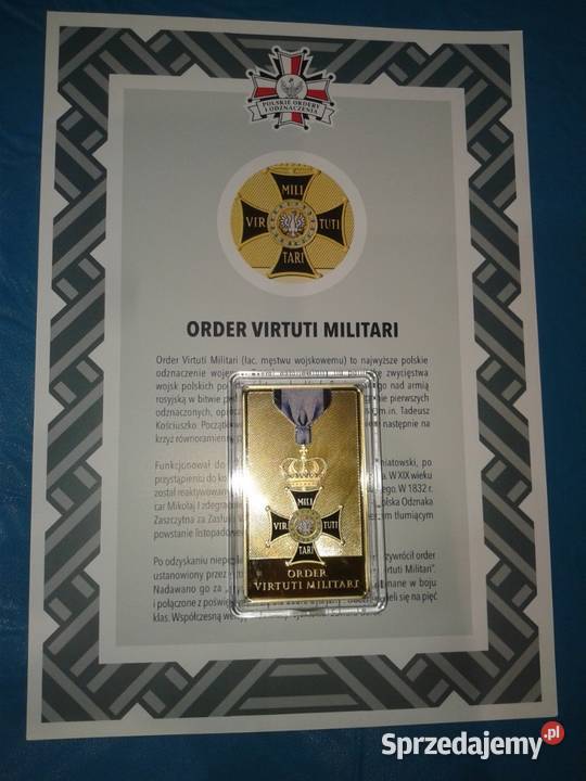 order VIRTUTI MILITARIsztaba plater złotem