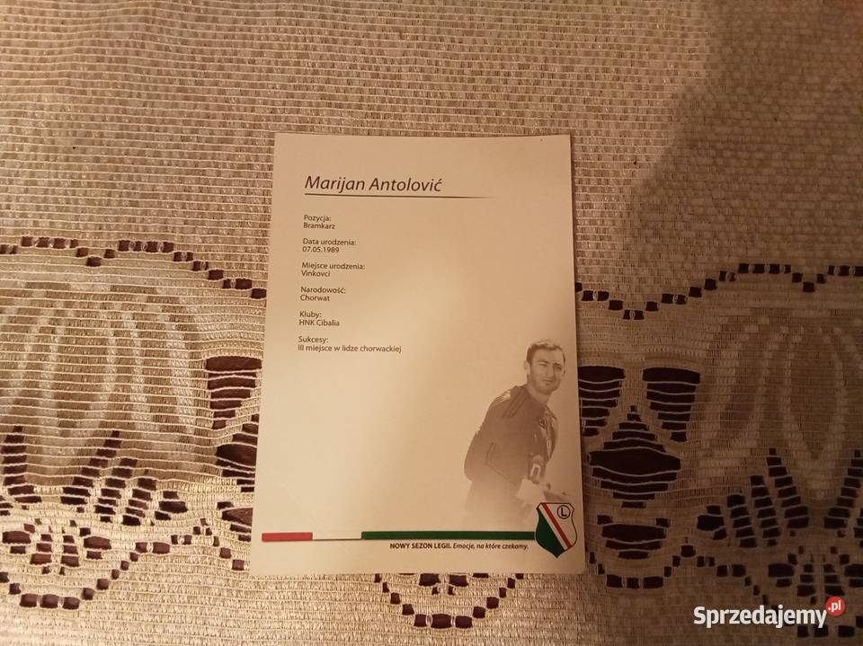 Marijan Antolović legia Warszawa autograf mazowieckie sprzedam