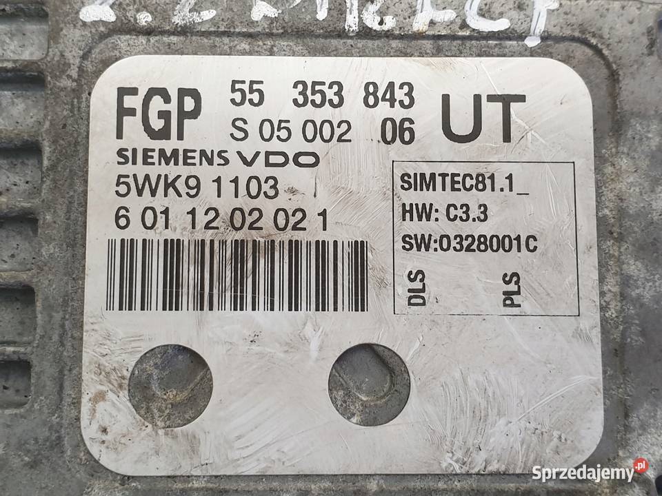 Opel Zafira B 22 direct STEROWNIK SILNIKA Komputery Rudka