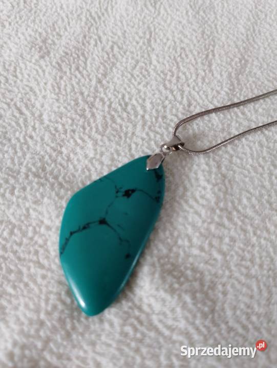 NASZYJNIK z turkusową zawieszką i łańcuszkiem Oborniki