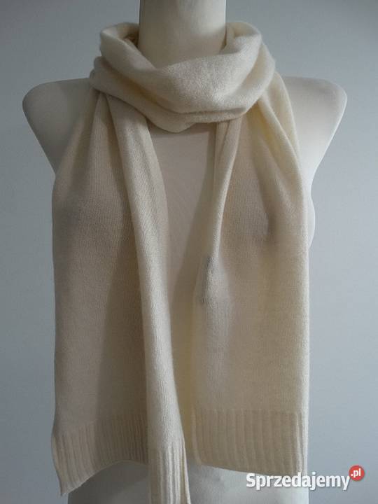 Szalik Kaszmirowy 100 Kaszmir Kremowy Marks Dla kobiet Łomża sprzedam