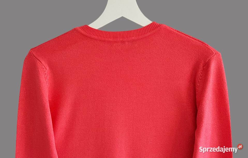 Damski bawełniany sweter czerwony z długim Chrzanów