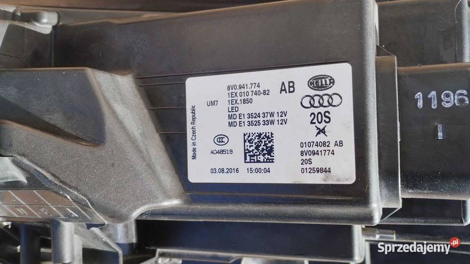 Lampa Przód Prawa Full Led Audi A3 S3 RS3 8V 8V0