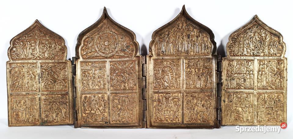 Ikona podróżna Tetraptyk XIXw 0421 Warszawa sprzedam