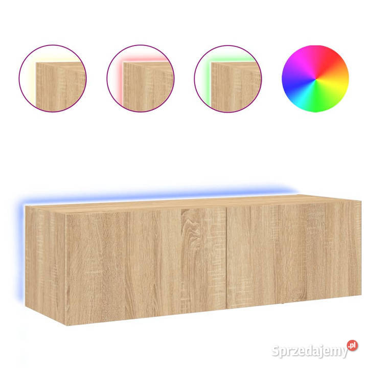 Ścienna szafka TV z LED dąb sonoma 100x35x31 RTV mazowieckie Warszawa sprzedam