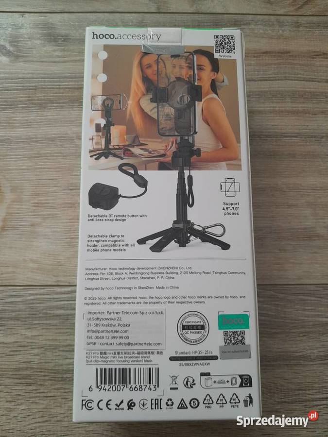 Statyw i kijek do selfie Hoco K27 Pro 2in1 Podstawki i uchwyty Wieliczka sprzedam