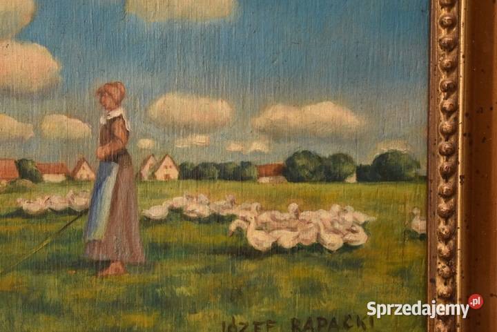 Józef Rapacki Pejzaż Polskiej Wsi Gęsiarka