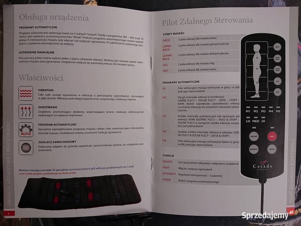 casada mata materac wibracyjny grzejny Żagań