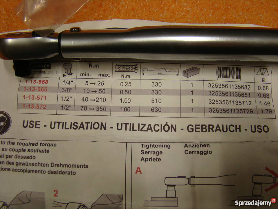 Klucz dynamometryczny STANLEY 38 cala Ref113565 Bielsko-Biała