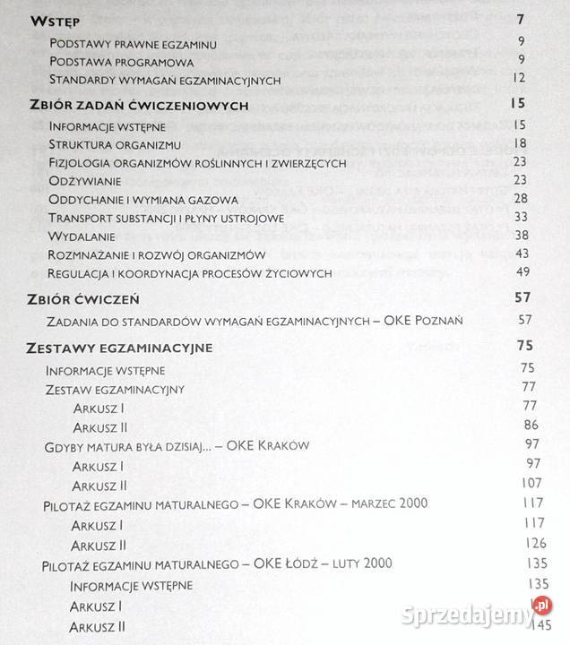 Biologia Zadania i arkusze maturalne M Jagiełło Rok wydania 2001 Chełm sprzedam