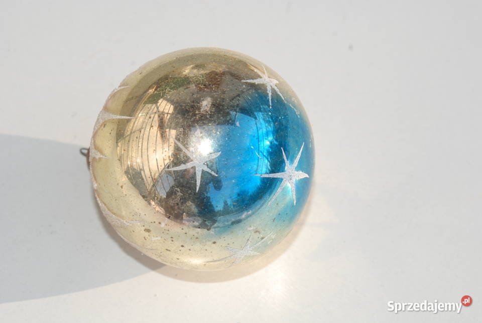 Stara bombka ozdoba choinkowa bańka złota Cieszyn