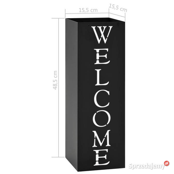 Stojak na parasole z napisem Welcome stalowy