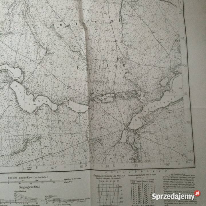 1213 Niemiecka Mapa Kalisza Szczecin sprzedam