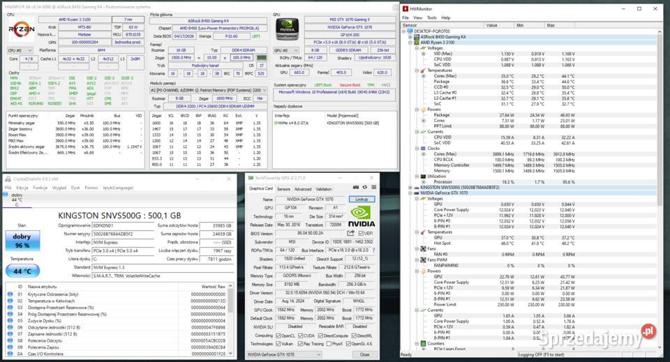 Komputer stacjonarny R3 3100 i GTX 1070 Białystok sprzedam