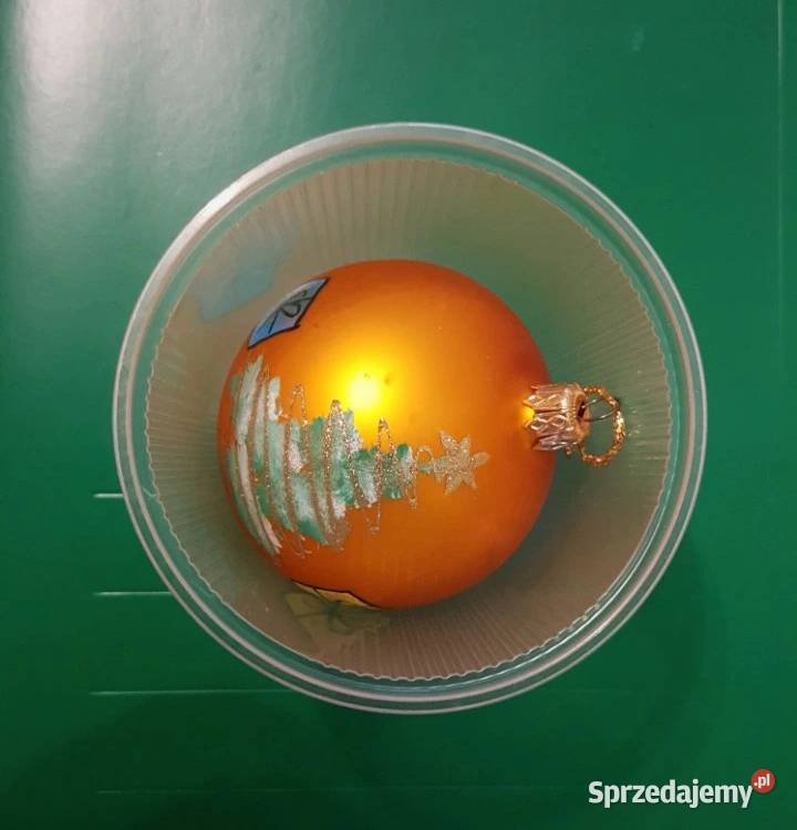 Bombka złota szklana na choinkę ozdoba ŚWIĘTA z Oborniki