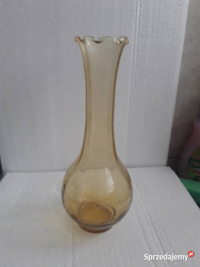 Wazon szkło miodowe Mundgeblasen Niemcy lata Porcelana i szkło Warszawa