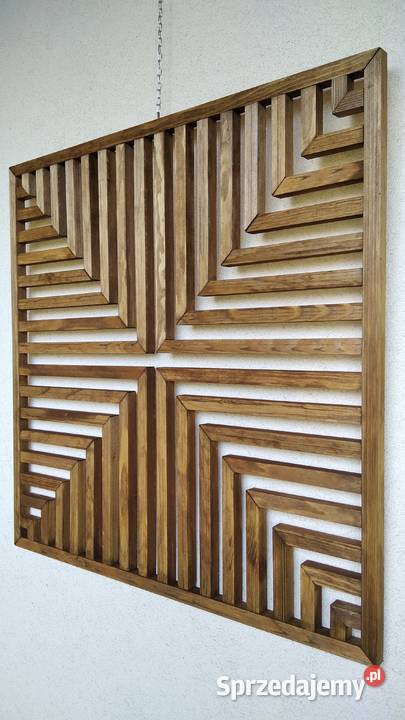 3D obraz z drewna ażurowy dekoracja kolor dąb 70 odcienie brązowego Gdynia