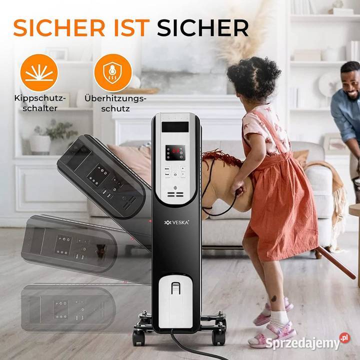 ELEKTRYCZNY GRZEJNIK OLEJOWY 2500W VESKA DE