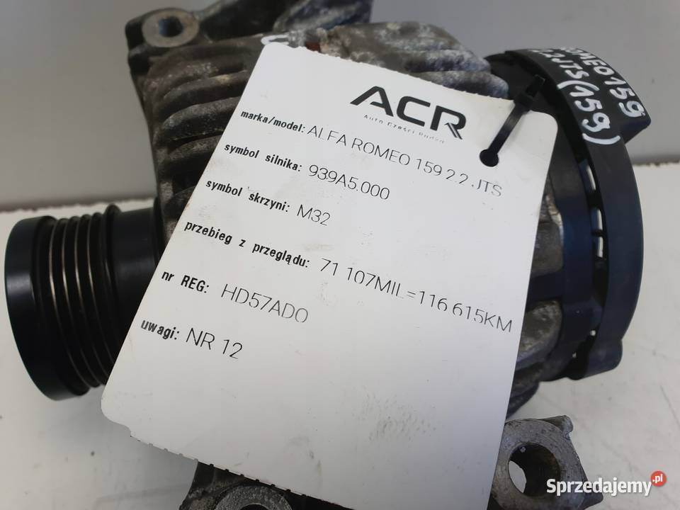 ALTERNATOR Alfa Romeo 159 22 JTS bosch lubelskie Rudka