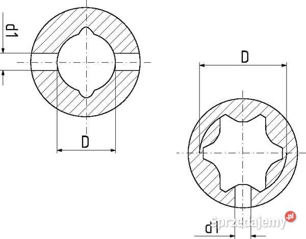 Widłak na rurę profilowaną na kołek sprężysty Kamionna
