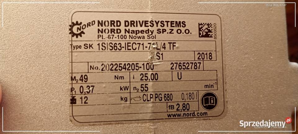 Sprzedam silnik razem z reduktorem Żyrardów