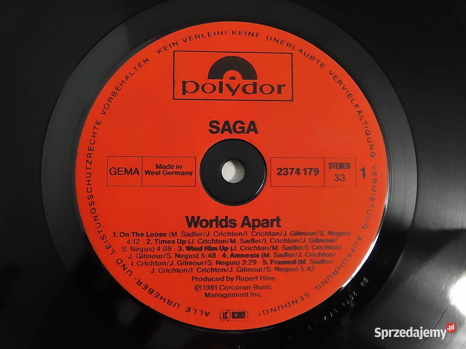 SAGA Worlds Apart Vinyl LP Wydanie Niemieckie Biłgoraj
