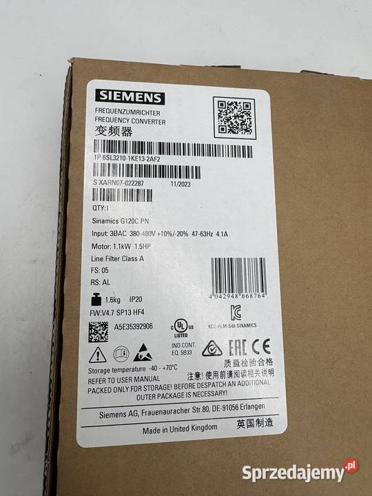 Siemens 6SL32101KE132AF2 Falownik 11kW Warszawa