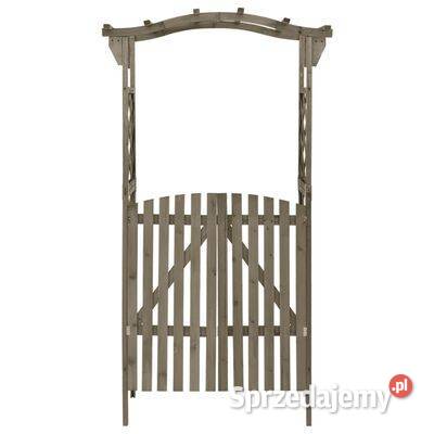 vidaXL Pergola z furtką 116x40x204 szara lite