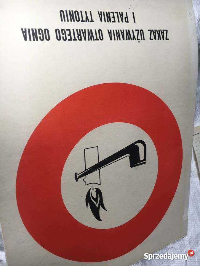 Znaki Bezpieczeństwa PRL 1973 Oryginalne Plansze Antykwariat wielkopolskie Gniezno