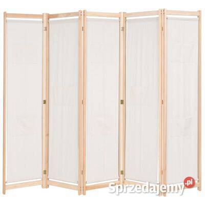 vidaXL Parawan 5panelowy kremowy 200 x 170 x 4 mazowieckie Warszawa