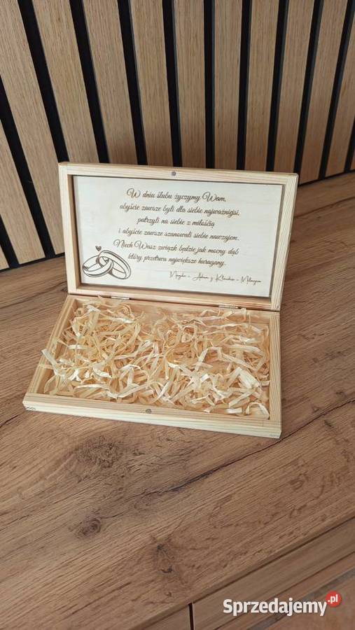 Personalizowane pudełko na pieniądze ślubne wzór łódzkie Bełchatów