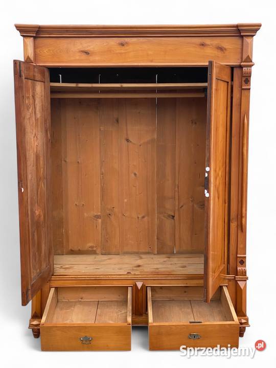 Stara stylowa szafa dwudrzwiowa z szufladami Gryfice