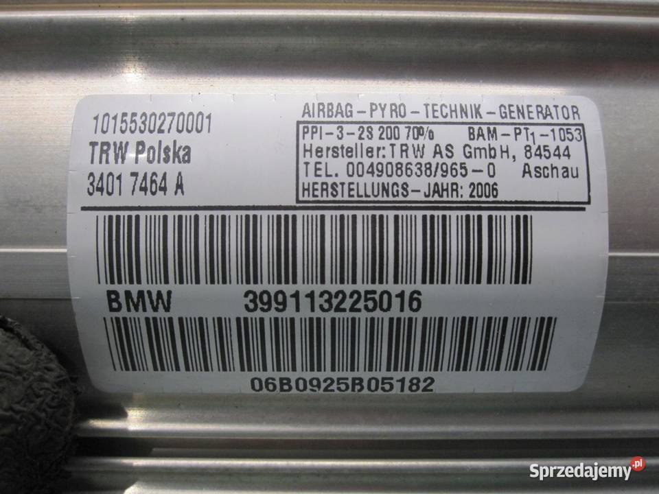 BMW E90 06r AIRBAG poduszka pasażera 30366966A