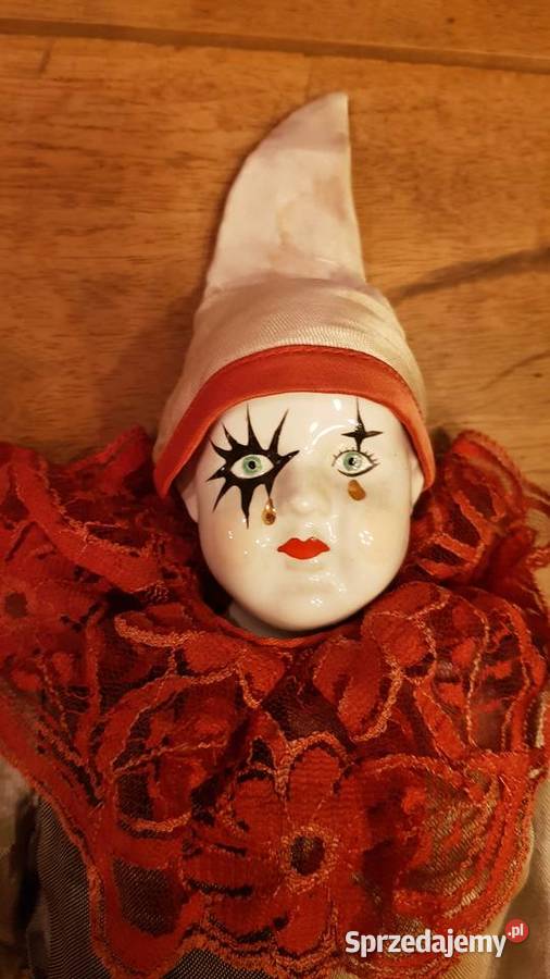 Lalka porcelanowa pajac XIX wiek sygnowana warmińsko-mazurskie Orneta