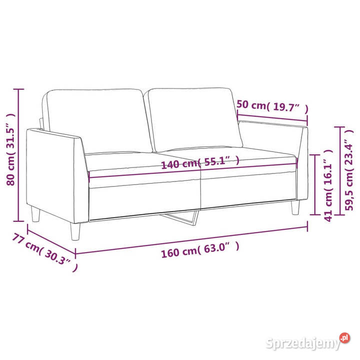 2osobowa sofa kolor cappuccino 140 sztuczna Sofy i kanapy Warszawa