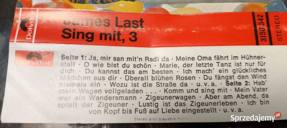 James Last Sing Mit 3 Gliwice sprzedam