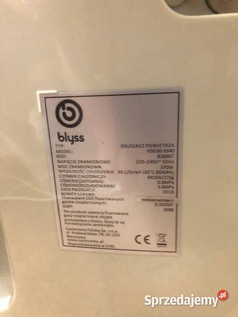 Sporadycznie używany osuszacz powietrza BLYSS Kraków