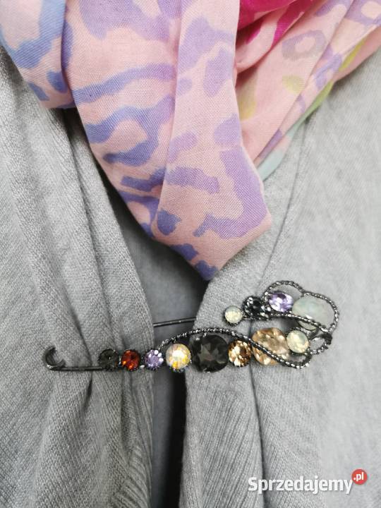 Broszka damska duża kolorowa agrafka