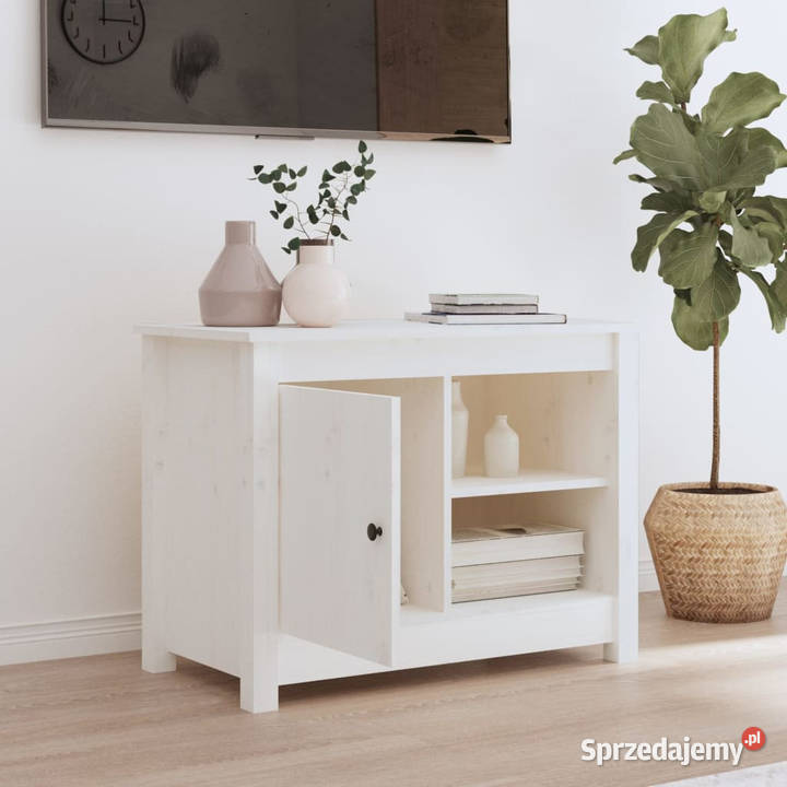 Szafka pod telewizor biała 70x365x52 lite drewno Warszawa