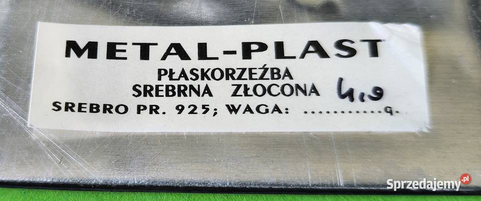 Srebrna plakietka komunia święta Warszawa