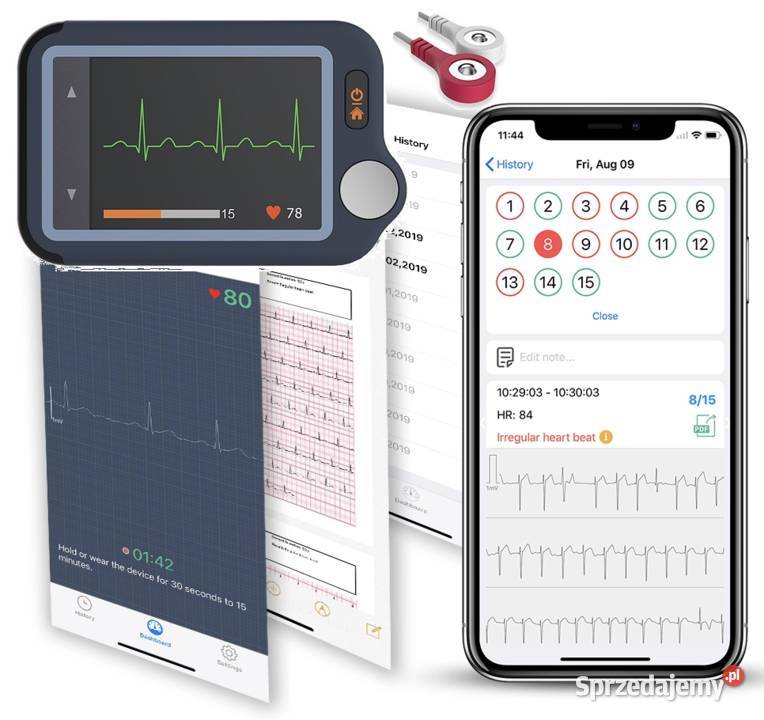Przenośne Mobilne EKG Aparat Monitor Pulsebit Myszków