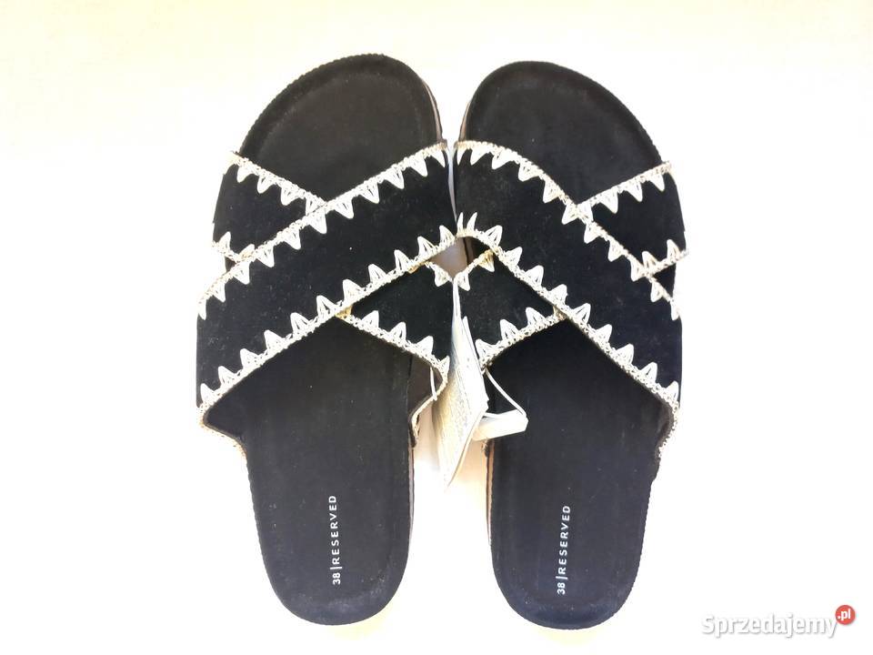 Klapki czarne Buty białe r 38 damskie BOHO Sandały i klapki Białystok