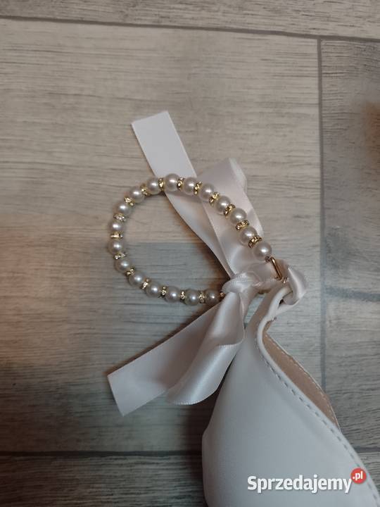 41 Ekskluzywne białe ślubne sandałki czółenka 26cm Damskie Kraków